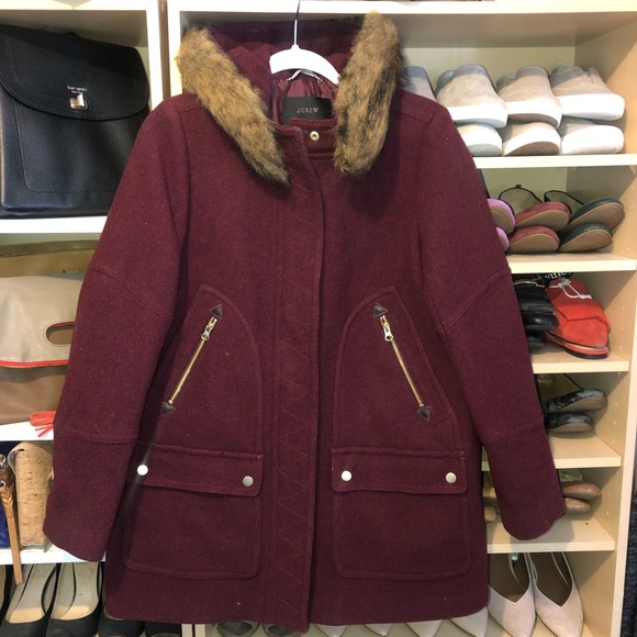 NWT J Crew Heather Fire Red Chateau Parka Stadium Cloth 10 - Picture 3 of 9